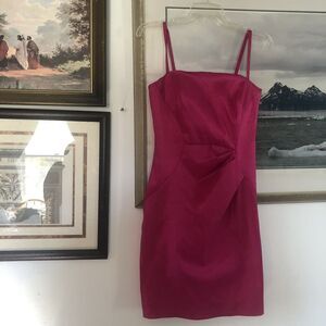 Calvin Klein Hot Pink Taffeta Sleeveless Dress Women’s Sz 4 A2078